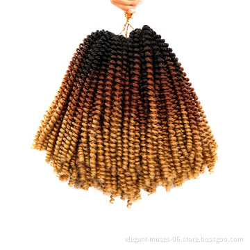 8Inch Ombre Spring Twist Hair Jamaica Bounce Fluffy Twist Crochet Braids Synthetic Hair Extensions Braids Kinky Curly Twists